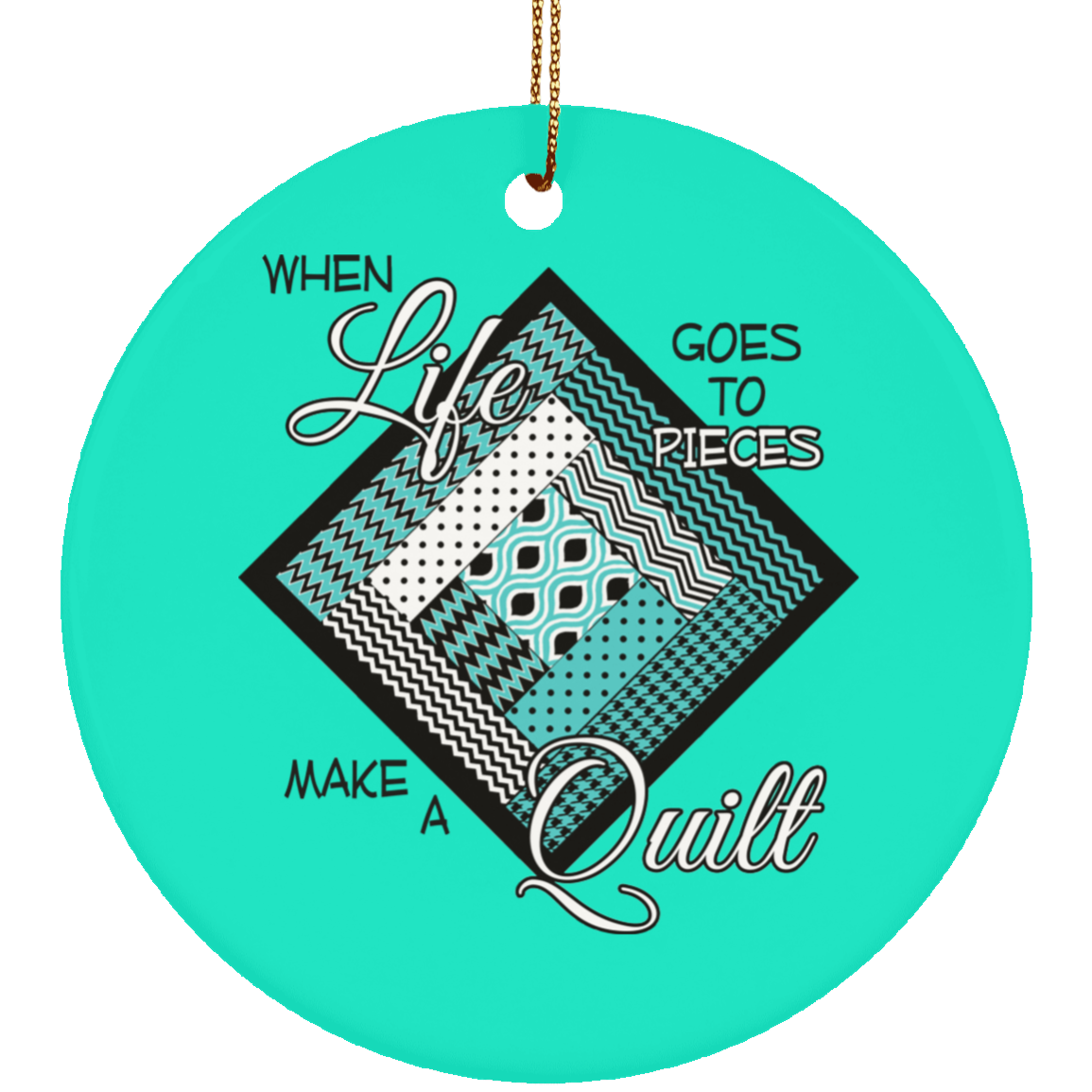 Make a Quilt (Turquoise) Ornaments