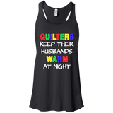 Quilters Keep Their Husbands Warm Flowy Racerback Tank