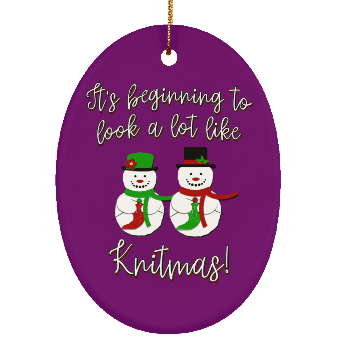 Knitmas Snow Couple Ornaments