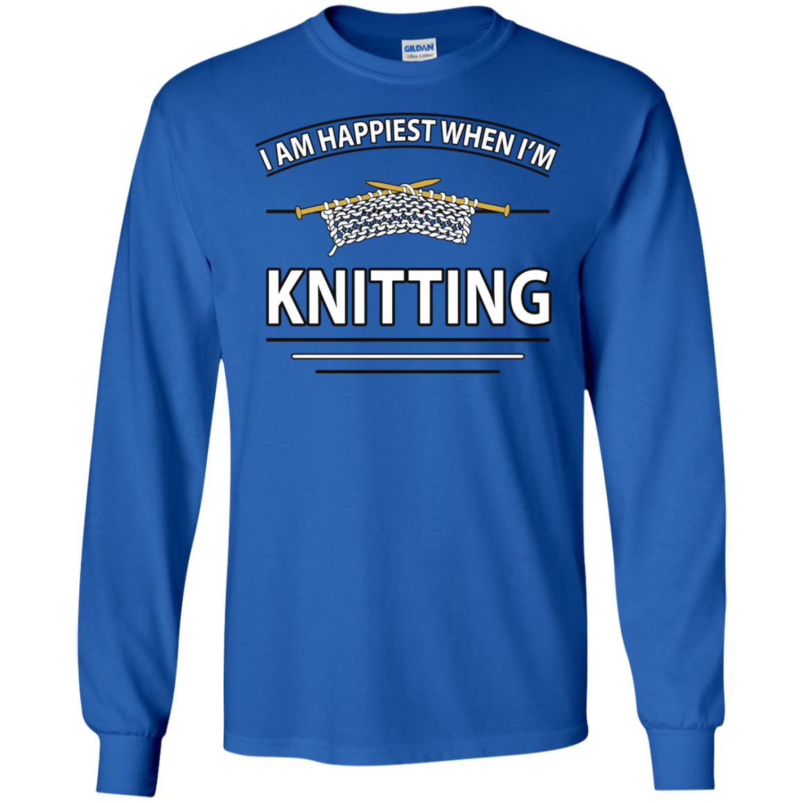 I Am Happiest When I'm Knitting Long Sleeve Ultra Cotton T-Shirt - Crafter4Life - 7