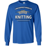 I Am Happiest When I'm Knitting Long Sleeve Ultra Cotton T-Shirt - Crafter4Life - 7
