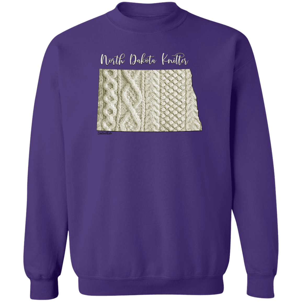 North Dakota Knitter Crewneck Pullover Sweatshirt