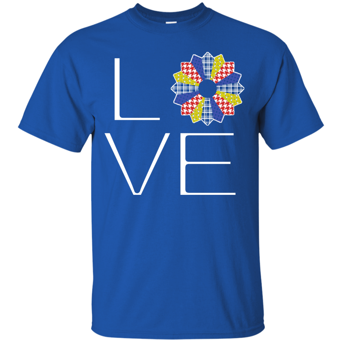 LOVE Quilting (Primary Colors) Custom Ultra Cotton T-Shirt - Crafter4Life - 10
