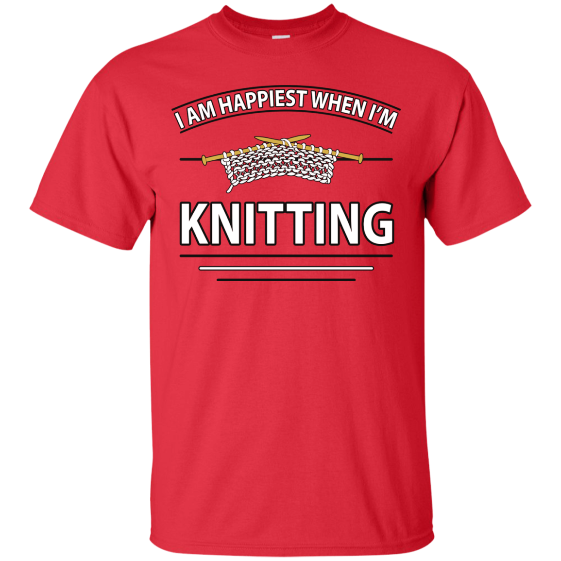 I Am Happiest When I'm Knitting Custom Ultra Cotton T-Shirt - Crafter4Life - 2