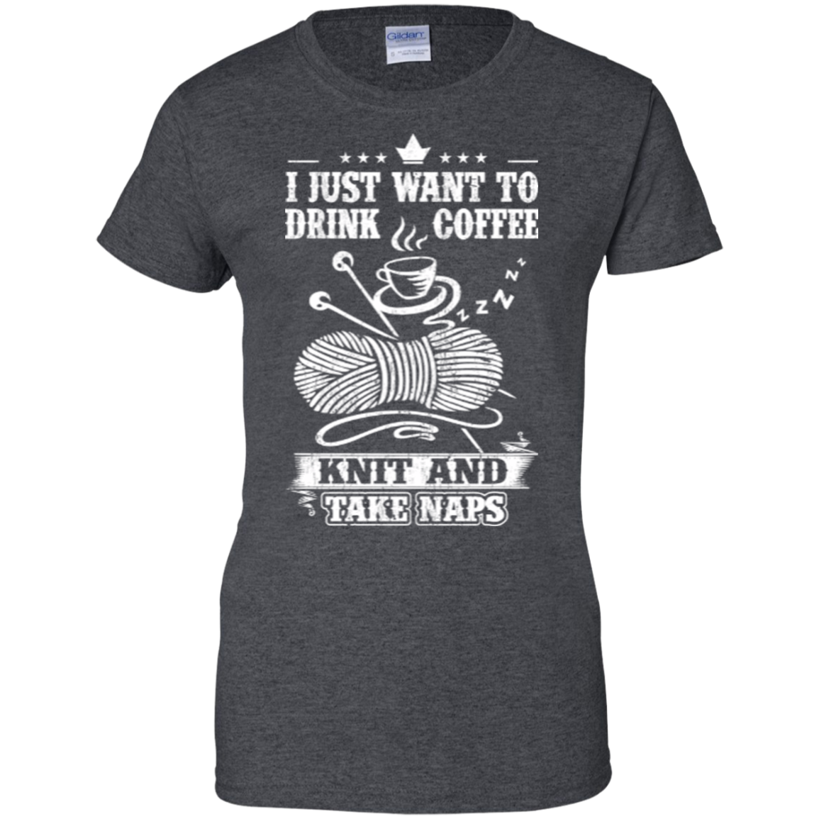 Coffee-Knit-Nap Ladies Custom 100% Cotton T-Shirt - Crafter4Life - 5