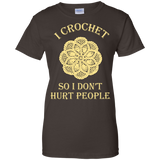 I Crochet So I Don't Hurt People Ladies Custom 100% Cotton T-Shirt - Crafter4Life - 5