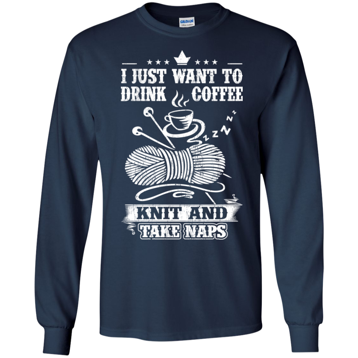 Coffee-Knit-Nap Long Sleeve Ultra Cotton T-Shirt - Crafter4Life - 11