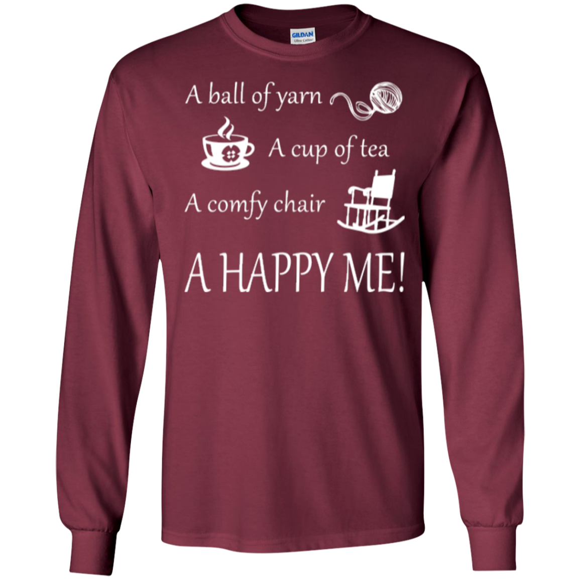 A Happy Me Long Sleeve Ultra Cotton T-shirt - Crafter4Life - 8
