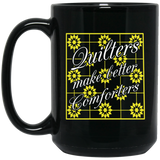 Quilters Make Better Comforters (yellow) Black Mugs