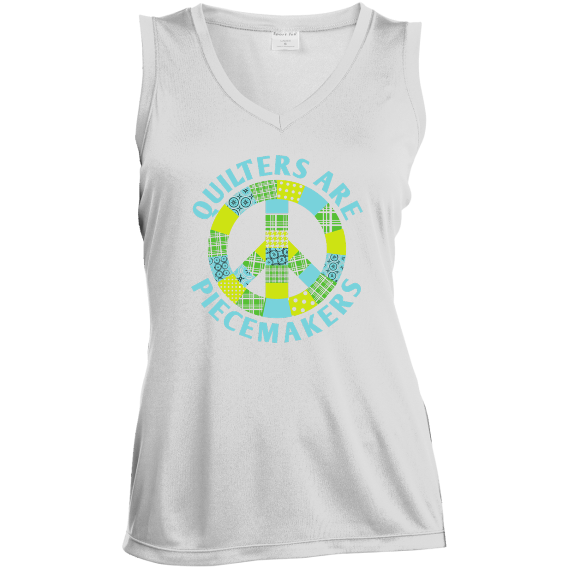 Quilters are Piecemakers Ladies Sleeveless V-Neck - Crafter4Life - 2