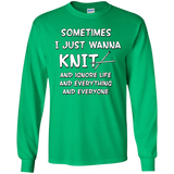 I Just Wanna Knit LS Ultra Cotton T-Shirt