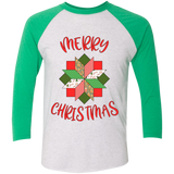 Christmas Star Tri-Blend 3/4 Sleeve Baseball Raglan T-Shirt
