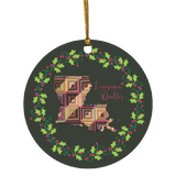 Louisiana Quilter Christmas Circle Ornament