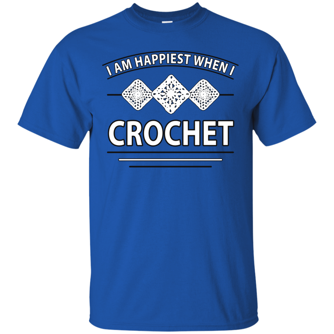 I Am Happiest When I Crochet Custom Ultra Cotton T-Shirt - Crafter4Life - 4