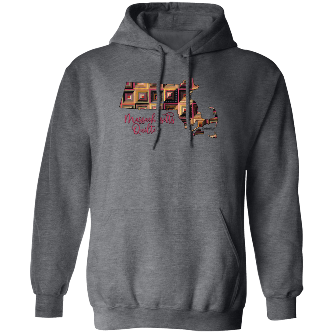 Massachussetts Quilter Pullover Hoodie, Gift for Quilting Friends and Family
