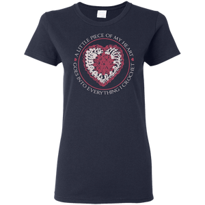 Piece of My Heart (Crochet) Ladies Cotton T-Shirt