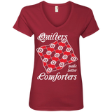 Quilters Make Better Comforters Ladies V-neck Tee - Crafter4Life - 1