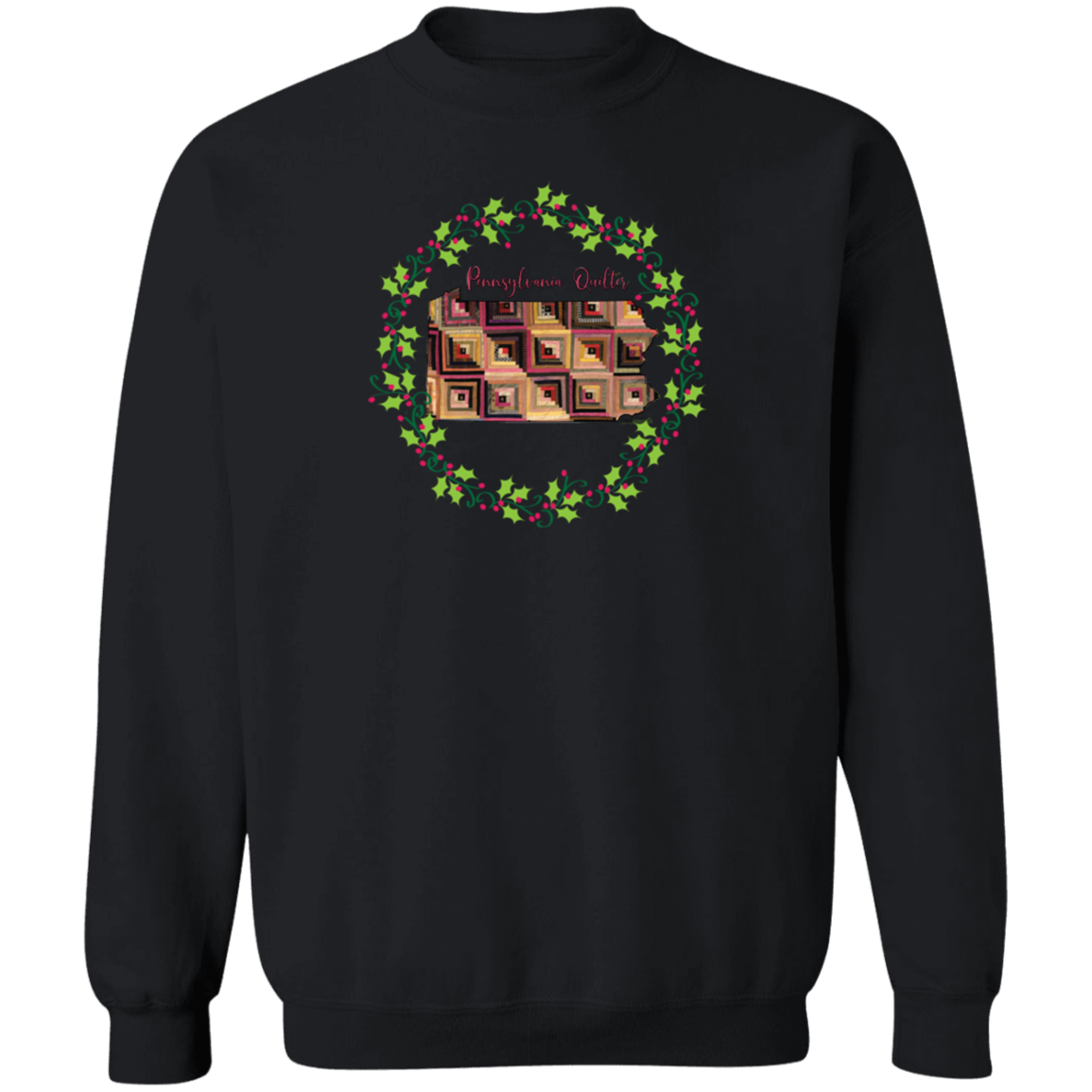 Pennsylvania Quilter Christmas Crewneck Pullover Sweatshirt