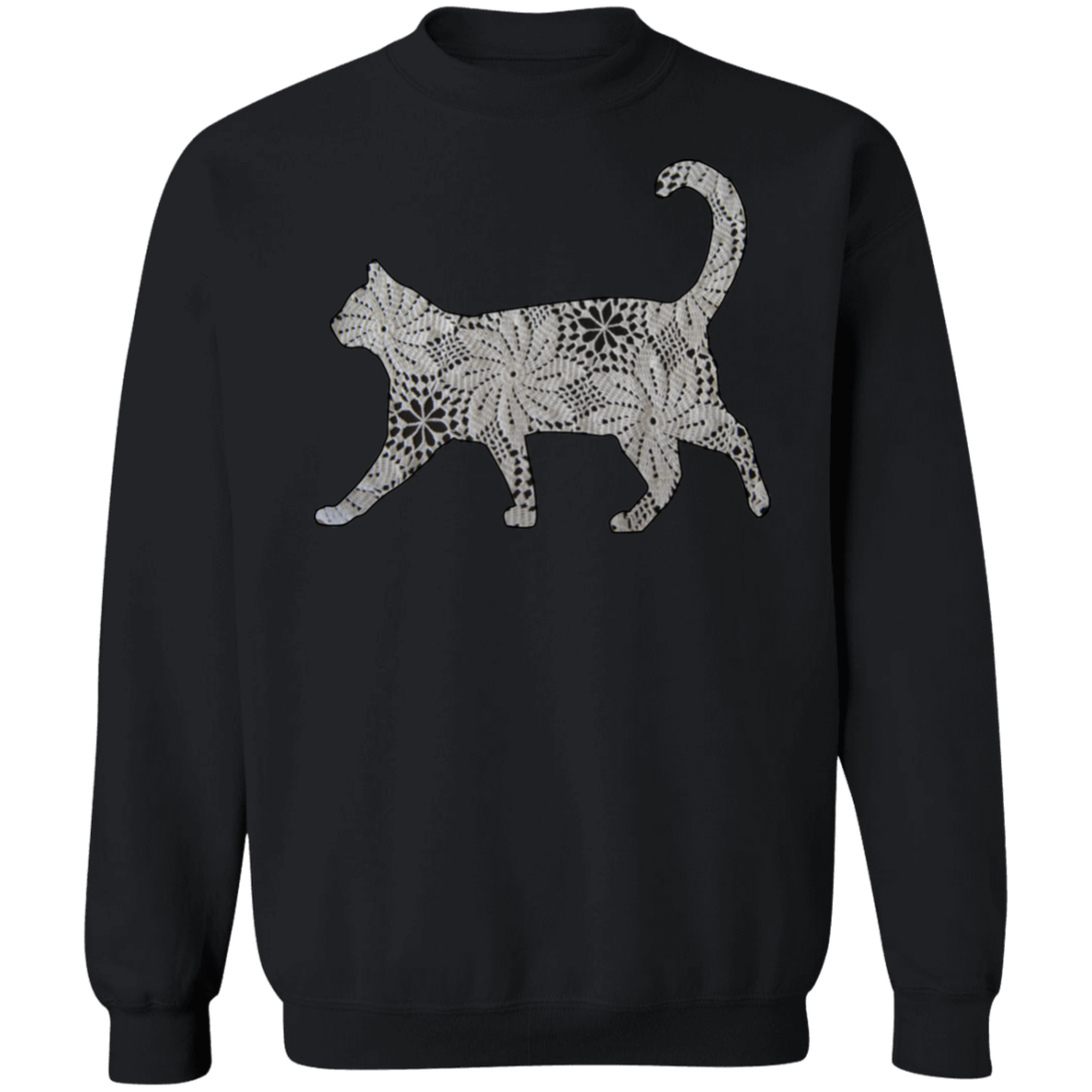 Crochet Cat Crewneck Pullover Sweatshirt