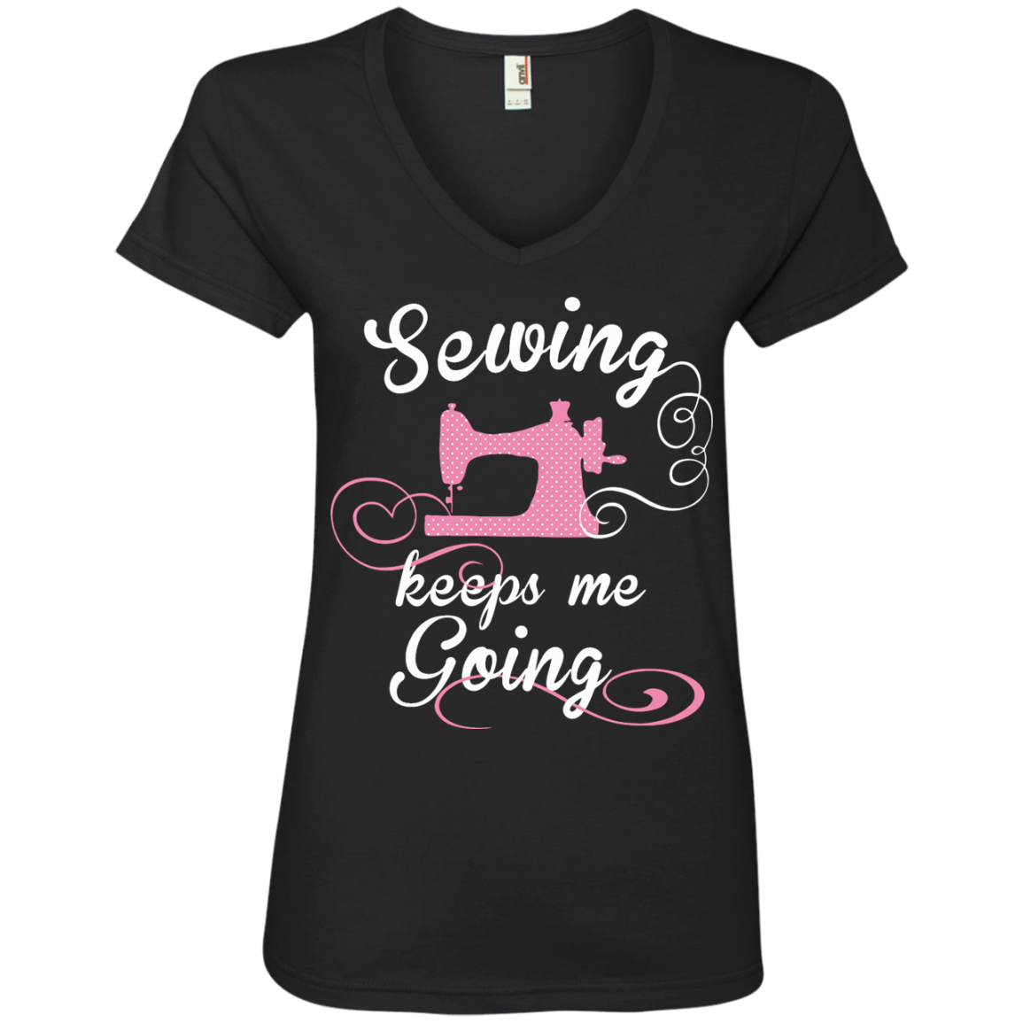 Sewing Keeps Me Going Ladies V-Neck Tee - Crafter4Life - 5