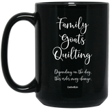 Family-Goats-Quilting Black Mugs