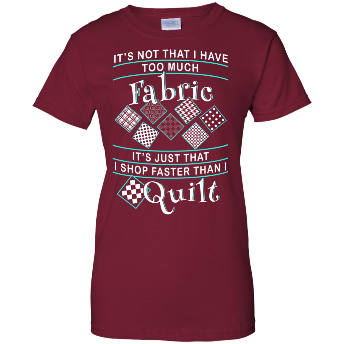 I Shop Faster than I Quilt Ladies Custom 100% Cotton T-Shirt - Crafter4Life - 3