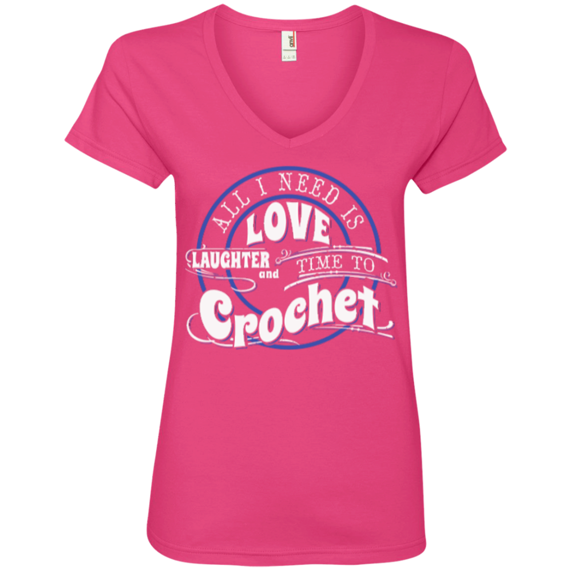 Time to Crochet Ladies V-Neck Tee - Crafter4Life - 4