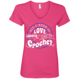 Time to Crochet Ladies V-Neck Tee - Crafter4Life - 4