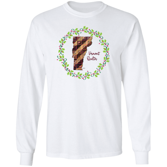 Vermont Quilter Christmas LS Ultra Cotton T-Shirt