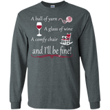 A Ball of Yarn a Glass of Wine Long Sleeve T-Shirt - Crafter4Life - 4