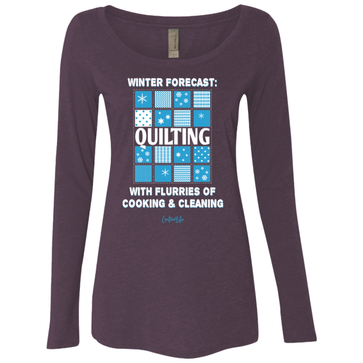 Winter Forecast Quilting Flurries Ladies Long Sleeve Shirts