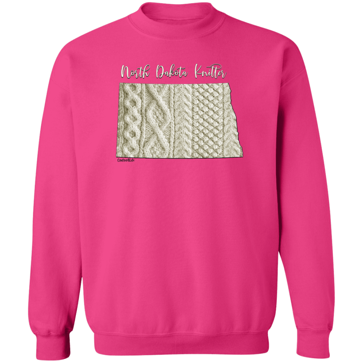 North Dakota Knitter Crewneck Pullover Sweatshirt