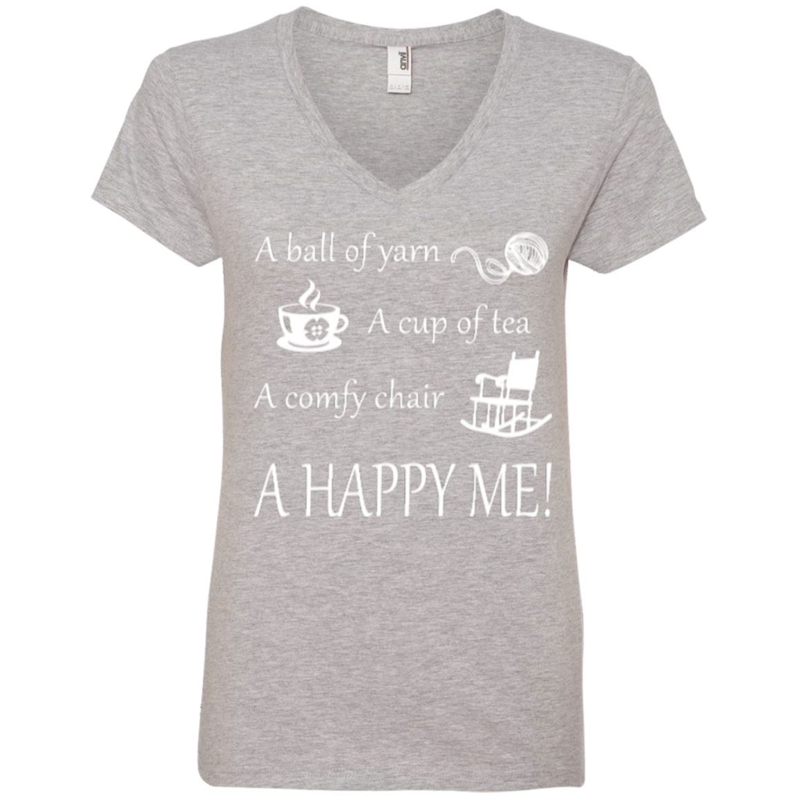 A Happy Me Ladies V-neck Tee - Crafter4Life - 2
