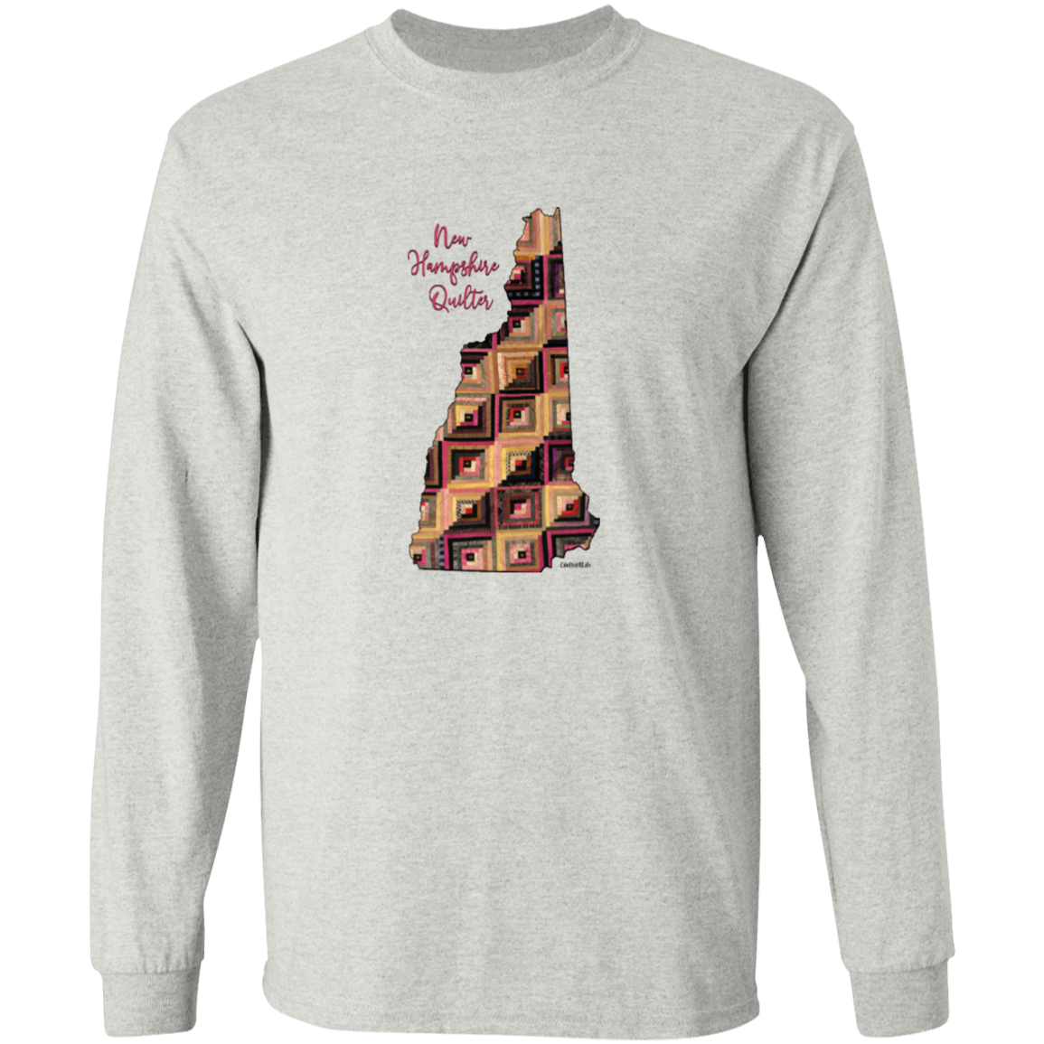 New Hampshire Quilter Long Sleeve T-Shirt, Gift for Quilting Friends and Family