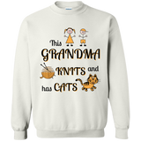 Grandma-Knit-Cats Crewneck Pullover Sweatshirt