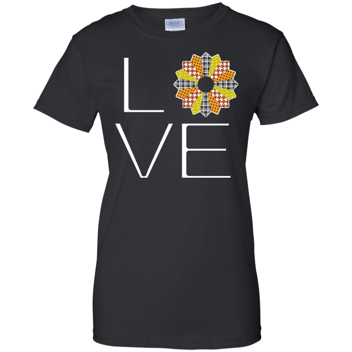 LOVE Quilting (Fall Colors) Ladies Custom 100% Cotton T-Shirt - Crafter4Life - 2