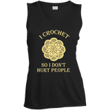 I Crochet So I Don't Hurt People Ladies Sleeveless V-neck - Crafter4Life - 2
