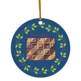 Wyoming Quilter Christmas Circle Ornament