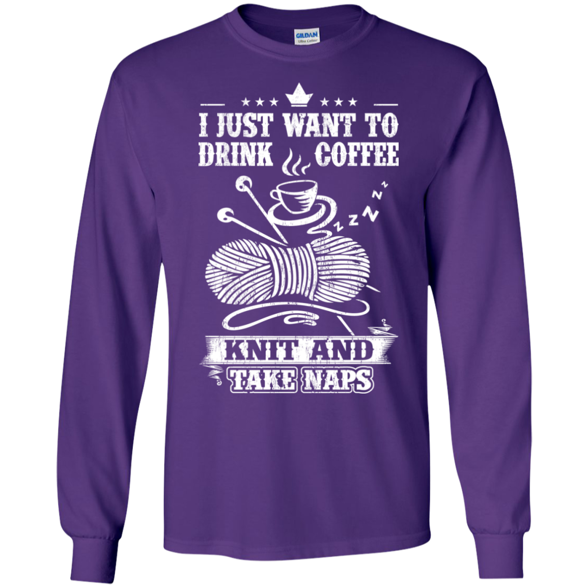 Coffee-Knit-Nap Long Sleeve Ultra Cotton T-Shirt - Crafter4Life - 12