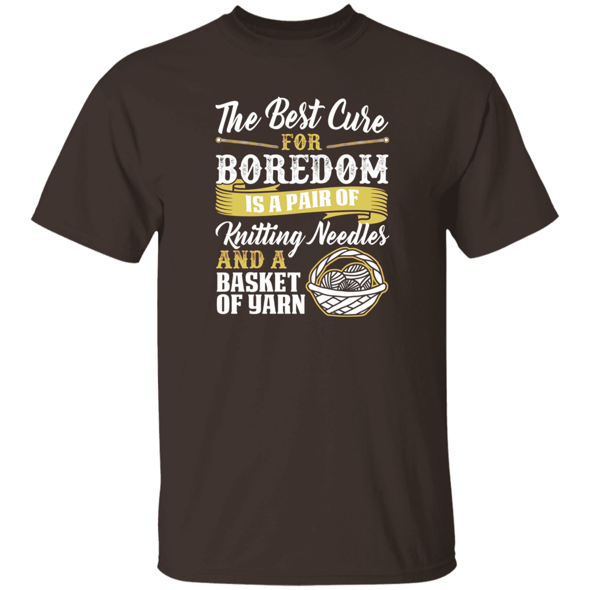 Cure For Boredom - Knitting - gold T-Shirt