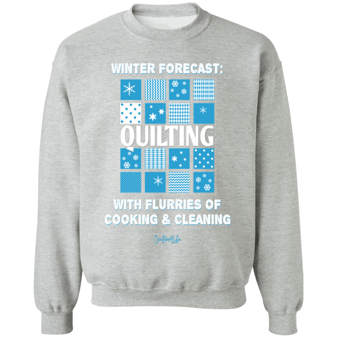 Winter Forecast Quilting Flurries Crewneck Pullover Sweatshirt