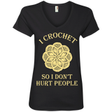 I Crochet So I Don't Hurt People Ladies V-neck Tee - Crafter4Life - 3