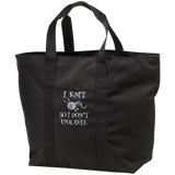 I Knit So I Don't Unravel All Purpose Embroidered Cloth Tote Bag