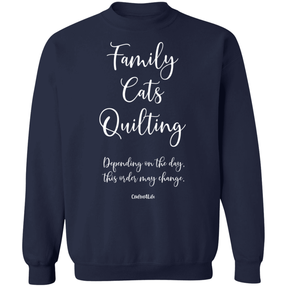 Family-Cats-Quilting Crewneck Pullover Sweatshirt