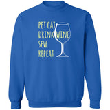 Pet Cat-Drink Wine-Sew Sweatshirt