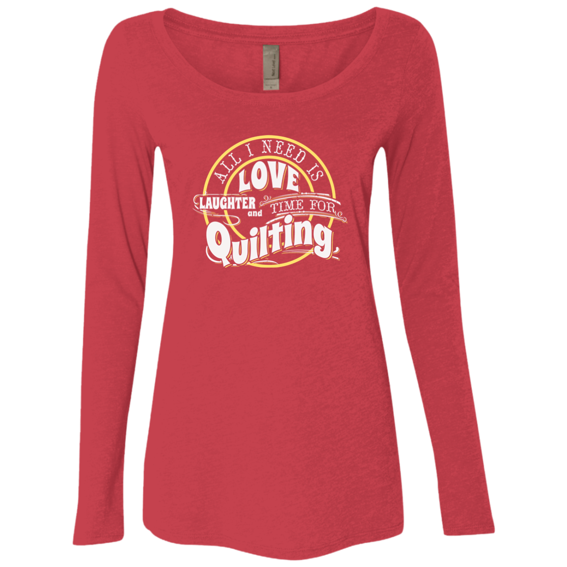 Time for Quilting Ladies Triblend LS Scoop