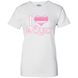 I Heart to Quilt Ladies Custom 100% Cotton T-Shirt - Crafter4Life - 2