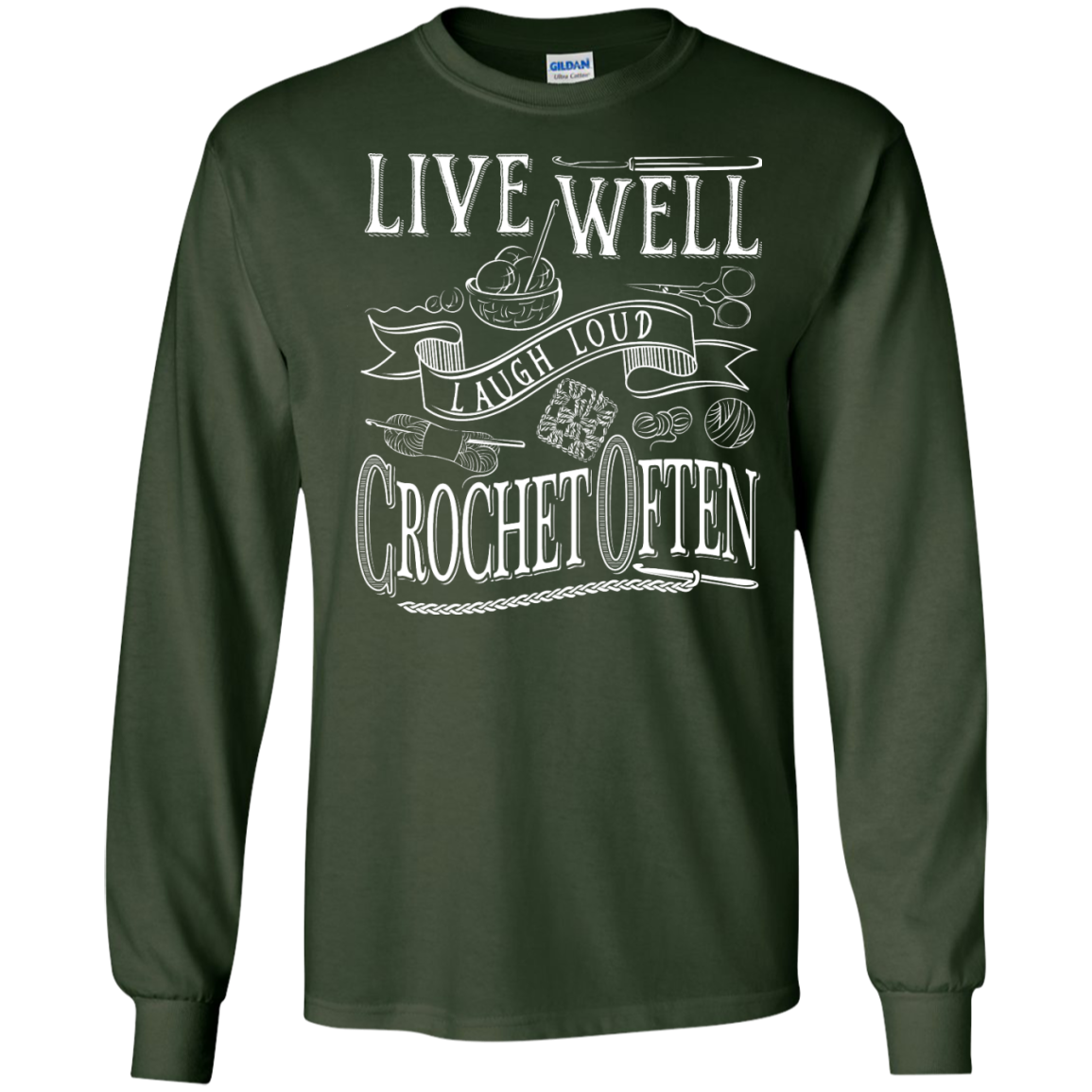 Crochet Often Long Sleeve Ultra Cotton T-Shirt - Crafter4Life - 3