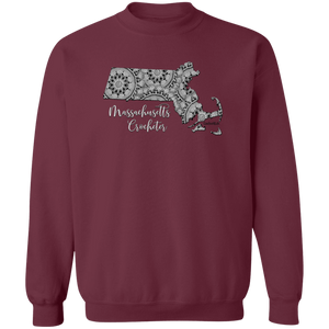 Massachusetts Crocheter Crewneck Pullover Sweatshirt