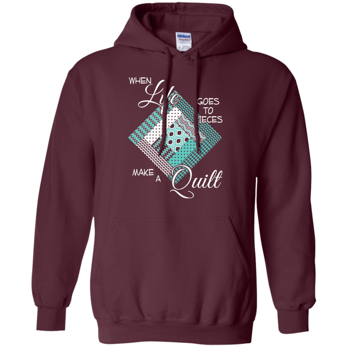 Make a Quilt (turquoise) Pullover Hoodies - Crafter4Life - 6
